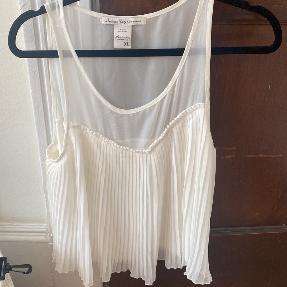 White chiffon sleeveless blouse